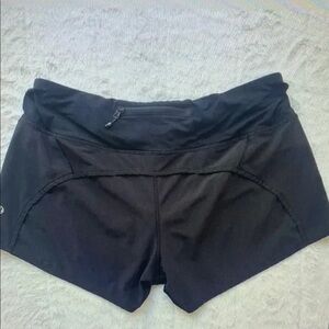 Women's Black Active Running Shorts with Zip Pocket